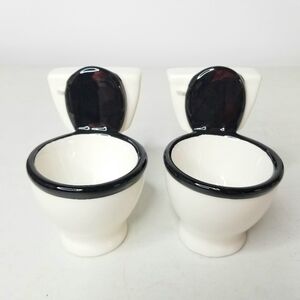 2 Big mouth funny gift potty liquor wine whisky ceramic shot glasses. New in box